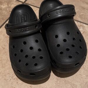 CROCS Black Platform Shoes